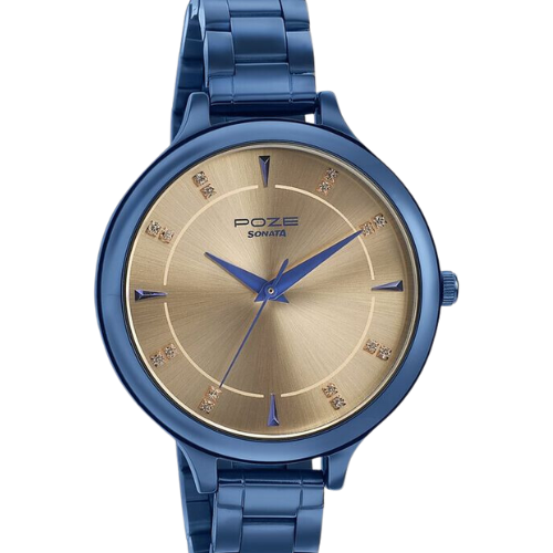 Sonata Poze Quartz Analog Rose Gold Dial