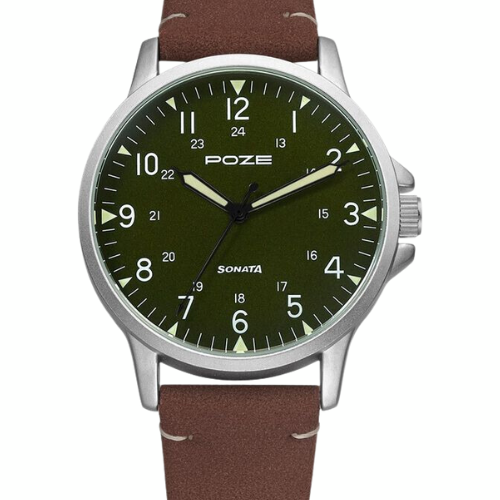 Poze by Sonata Quartz Analog Green Dial