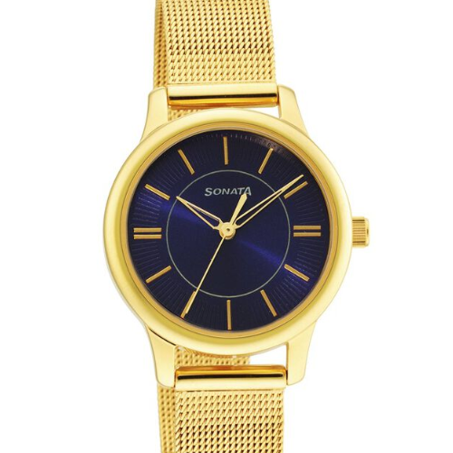 Sonata Classic Gold Blue Dial