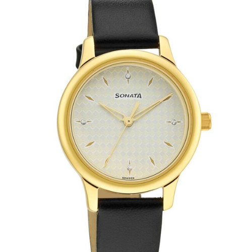 Sonata Classic Gold White Dial
