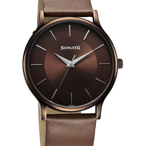 Sonata Aspire Quartz Analog Brown Dial