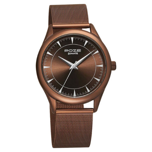 Poze by Sonata Quartz Analog Brown Dial