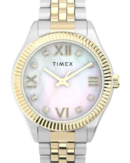 Timex Women Off White Round Stainless Steel Dial Analog Watch