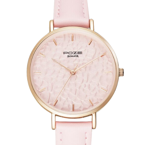 Poze by Sonata Quartz Analog Pink Dial