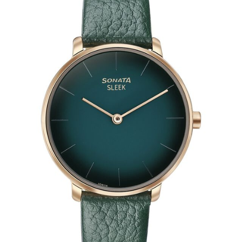 Sonata Sleek Quartz Analog Green Dial