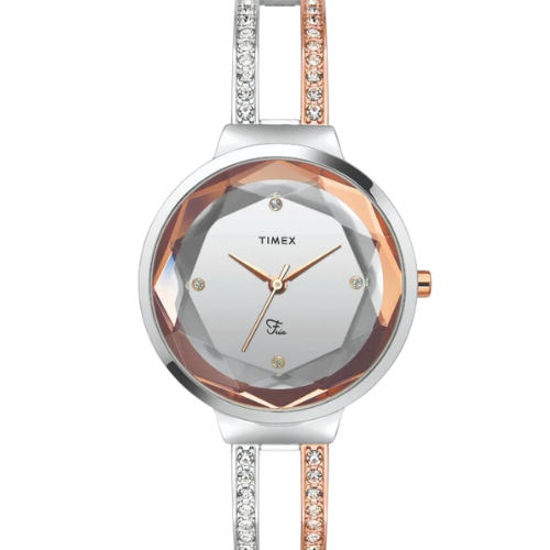 Timex Fria Women Silver Round Analog Watch
