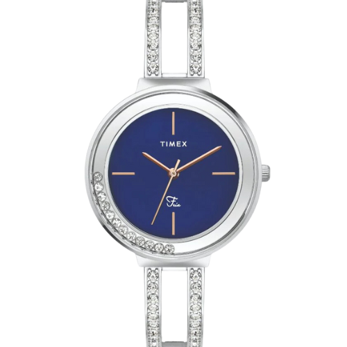Timex Fria Women's Blue Dial Round Case 3 Hands Function Watch