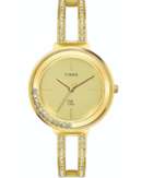 Timex Fria Women's Champagne Dial Round Case 3 Hands Function Watch