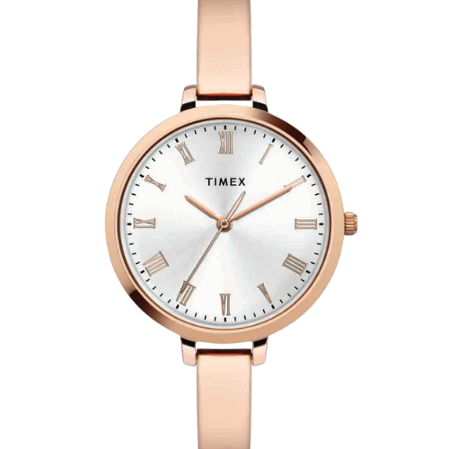 Timex Fashion Women's Silver Dial Round Case 3 Hands Function Watch