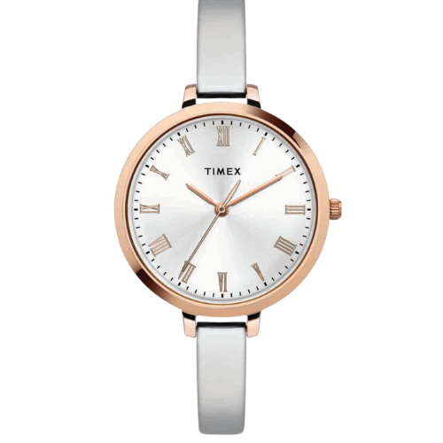 Timex Fashion Women's Silver Dial Round Case 3 Hands Function Watch