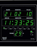 Ajanta Plastic Quartz Digital Green Led Square Wall Clock