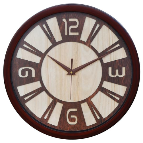 INDIANA CRAFT Beautiful Dial Round Wooden Case Analog Wall Clock