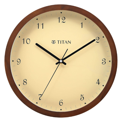 Titan Classic Brown Colour Wooden Wall Clock