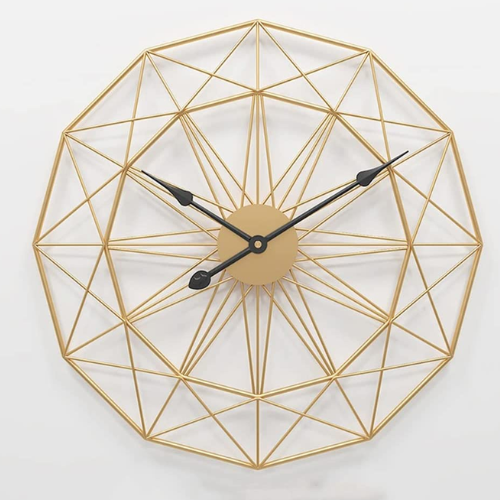 Home Trends India Nordic Metal Gold Black Wall Clock