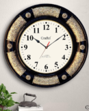 CRAFTEL Brass Fitted Black Polished Wall Clock