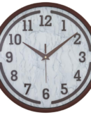 Round Black Wooden Case Analog English Numbers