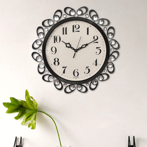 eCraftIndia Wonderful Design Black Wall Clock