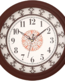 eCraftIndia Brown Wooden Designer Round Dial Analog Wall Clock