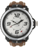 Fastrack Quartz Analog Silver Dial Leather Strap Watch for Guys