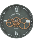 Zahab Boston Navy Round Exposed Movement Gear Wall Clock