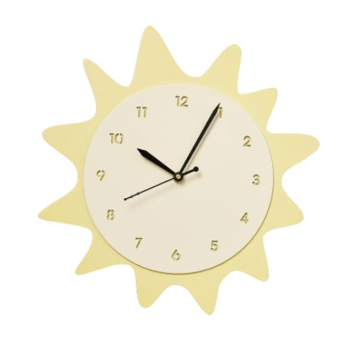 Bonbella Sun Wall Clock Silent Yellow