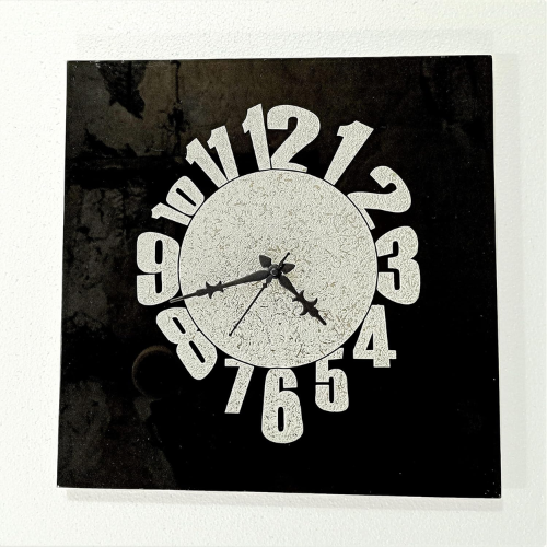 Mizan Brand Rectangle Shape Pure Silver Glass Wall Clock