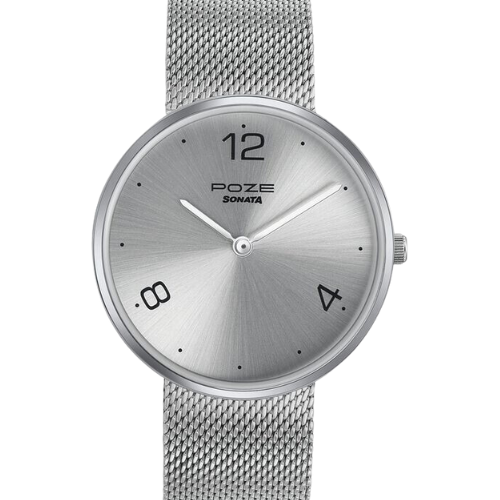 Sonata Poze Quartz Analog Silver dial