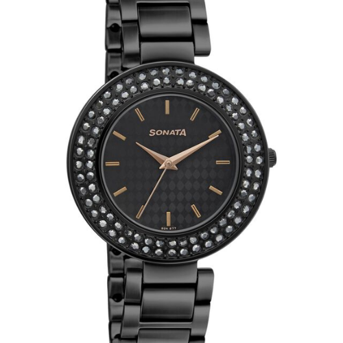 Sonata Blush It Up Black Dial