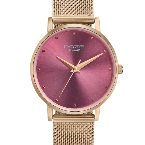 Sonata Poze Quartz Analog Pink Dial