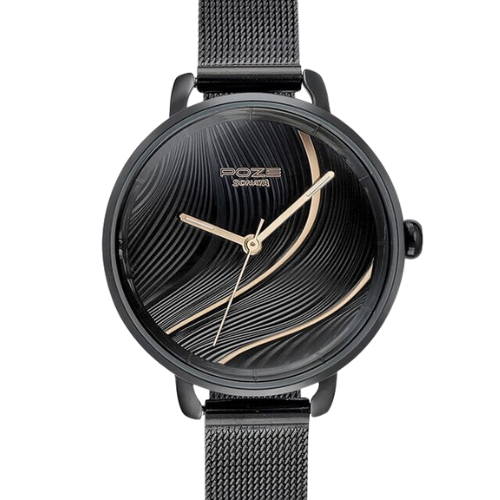 Sonata Poze Quartz Analog Black Dial