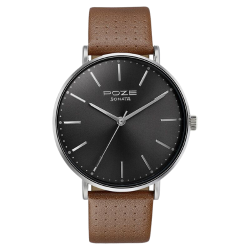 Sonata Poze Quartz Analog Black Dial