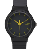 SF Quartz Analog Black Dial Plastic Strap Watch for Men