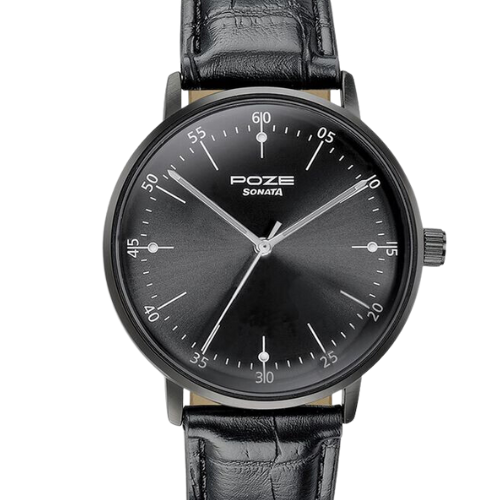 Sonata Poze Quartz Analog Black Dial
