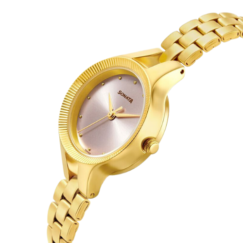 NS8177YM02 Sonata Gold Edit Pink Dial Women Watch With Stainless Steel Strap 4 Untitled design 2 164