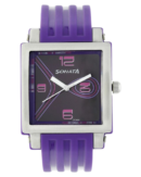 SF Quartz Analog Purple Dial Plastic Strap Watch for Women