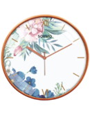 Amazon Brand - Solimo Plastic White Flower Wall Clock