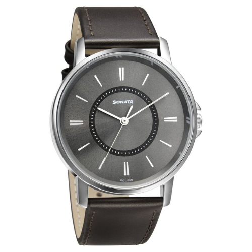 Sonata Quartz Analog Grey Dial