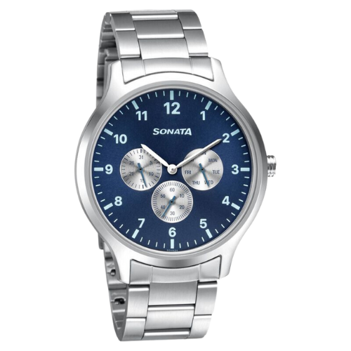 Sonata Quartz Multifunction Blue Dial