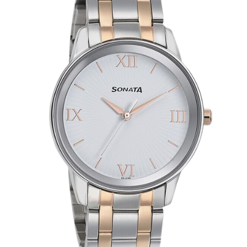 Sonata Quartz Analog White Dial