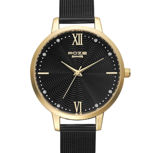 Poze by Sonata Quartz Analog Black Dial