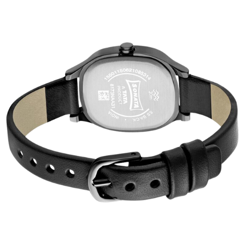 NS8173NL01 Sonata Linnea Black Dial Women Watch With Leather Strap 5 Sonata Linnea Black Dial