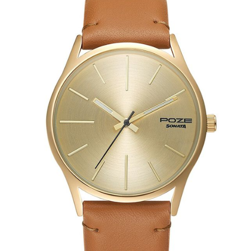 Poze by Sonata Quartz Analog Golden Dial