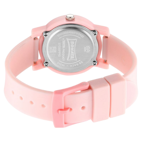 87038PP10W Sonata Dot to Dot Pink Dial Plastic Strap Watch for Women 5 Sonata Dot to Dot Pink Dial