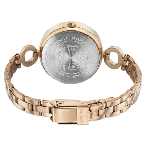 NS8147WM01 Sonata Wedding Rose Gold Dial Women Watch With Stainless Steel Strap 5 Sonata Wedding Rose Gold Dial Women Watch
