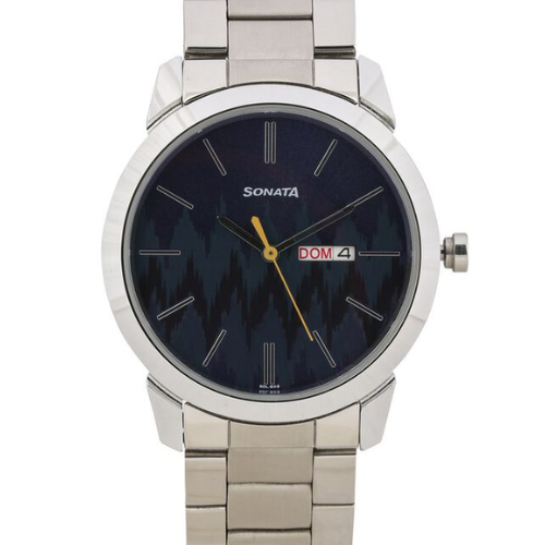 Knot Blue Dial Stainless Steel Strap
