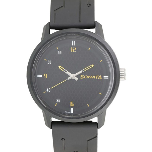 Sonata Quartz Analog Black Dial