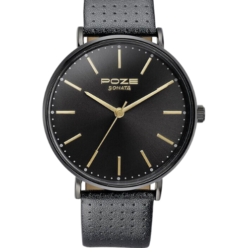 Sonata Poze Quartz Analog Black Dial