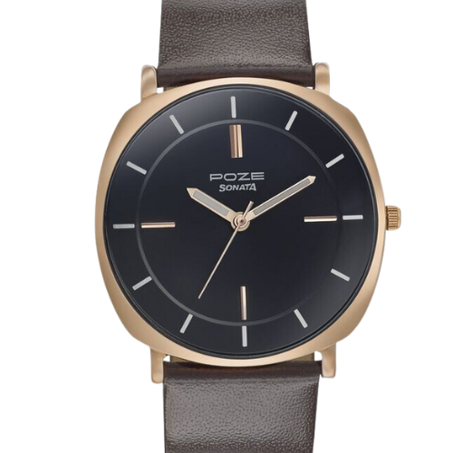 Sonata Poze Quartz Analog Black Dial