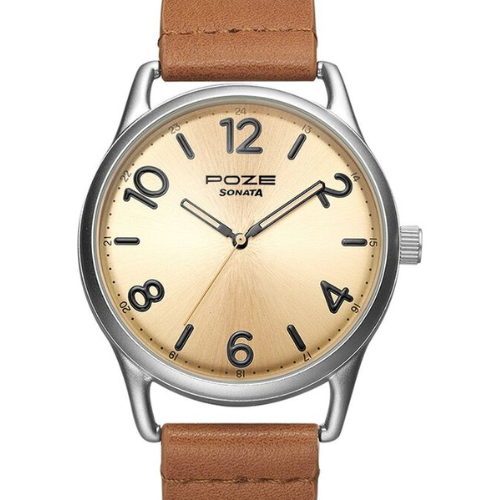 Poze by Sonata Quartz Analog Beige Dial