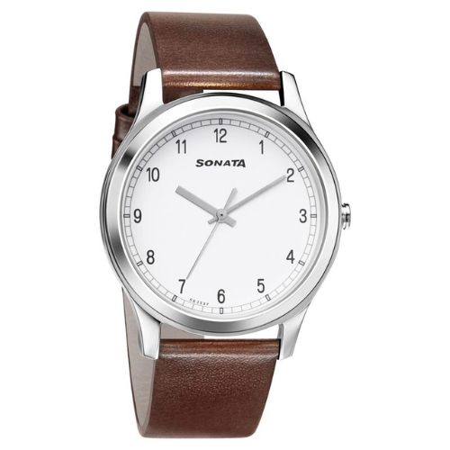 Sonata Quartz Analog White Dial